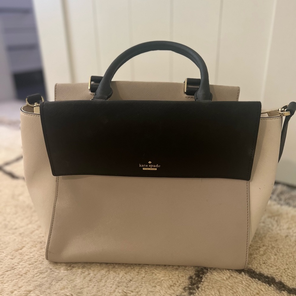Black and cream Kate spade purse